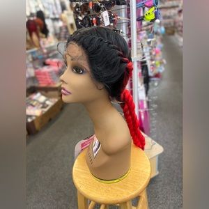 Dual texture braids wig